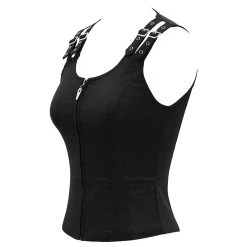 DEVIL FASHION Haut Sans Manches 'Satori' Noir -ALCHEMY GOTHIC shop haut sans manches satori noir 9