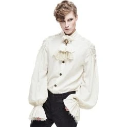 DEVIL FASHION Jabot 'Ishmael' Blanc -ALCHEMY GOTHIC shop jabot ishmael blanc 2