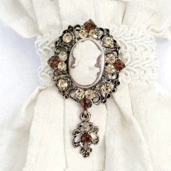 DEVIL FASHION Jabot 'Ishmael' Blanc -ALCHEMY GOTHIC shop jabot ishmael blanc 8