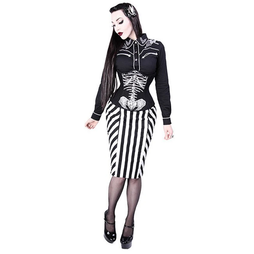 RESTYLE Jupe 'Crayon' Noire Et Blanche 4 RESTYLE Jupe 'Crayon' Noire Et Blanche – Image 2