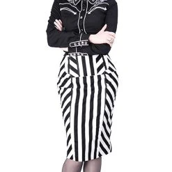 RESTYLE Jupe 'Crayon' Noire Et Blanche 23 RESTYLE Jupe 'Crayon' Noire Et Blanche -ALCHEMY GOTHIC shop jupe crayon noire et blanche 9