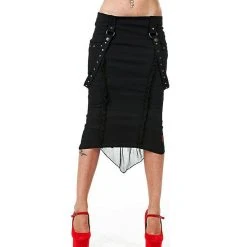 QUEEN OF DARKNESS Jupe 'Dark Passion' Noire -ALCHEMY GOTHIC shop jupe dark passion noire 3