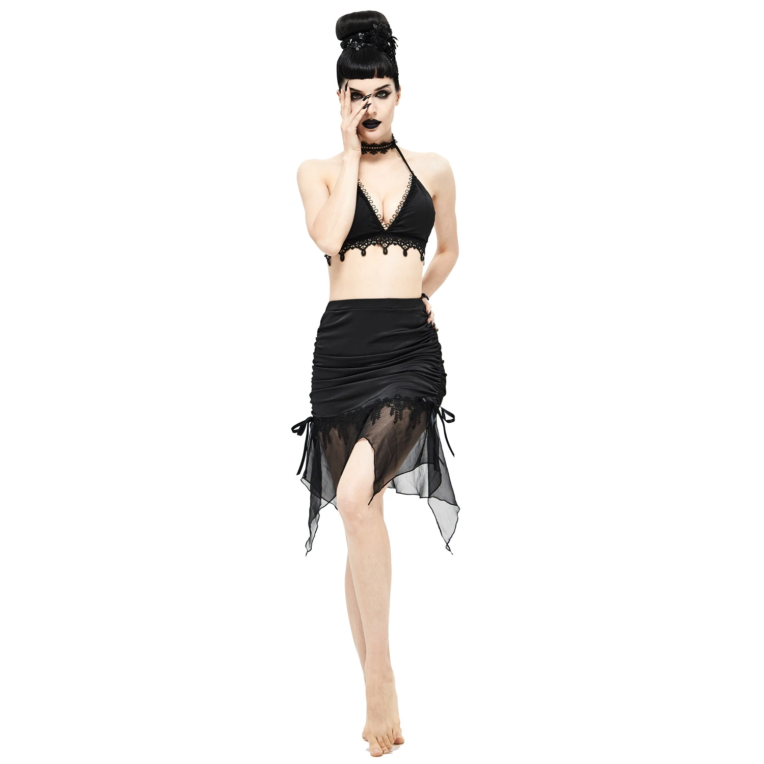 DEVIL FASHION Jupe De Plage 'Willow' Noire 4 DEVIL FASHION Jupe De Plage 'Willow' Noire – Image 2