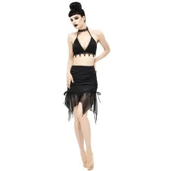 DEVIL FASHION Jupe De Plage 'Willow' Noire 21 DEVIL FASHION Jupe De Plage 'Willow' Noire -ALCHEMY GOTHIC shop jupe de plage willow noire 2
