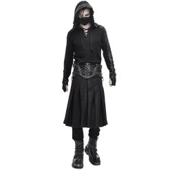 DEVIL FASHION Jupe Kilt 'Altaïr' Noire 22 DEVIL FASHION Jupe Kilt 'Altaïr' Noire -ALCHEMY GOTHIC shop jupe kilt altair noire 3