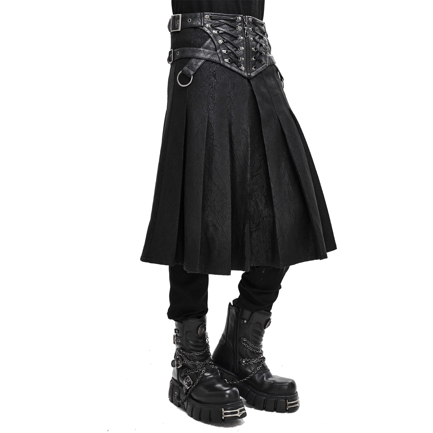 DEVIL FASHION Jupe Kilt 'Altaïr' Noire 9 DEVIL FASHION Jupe Kilt 'Altaïr' Noire – Image 7