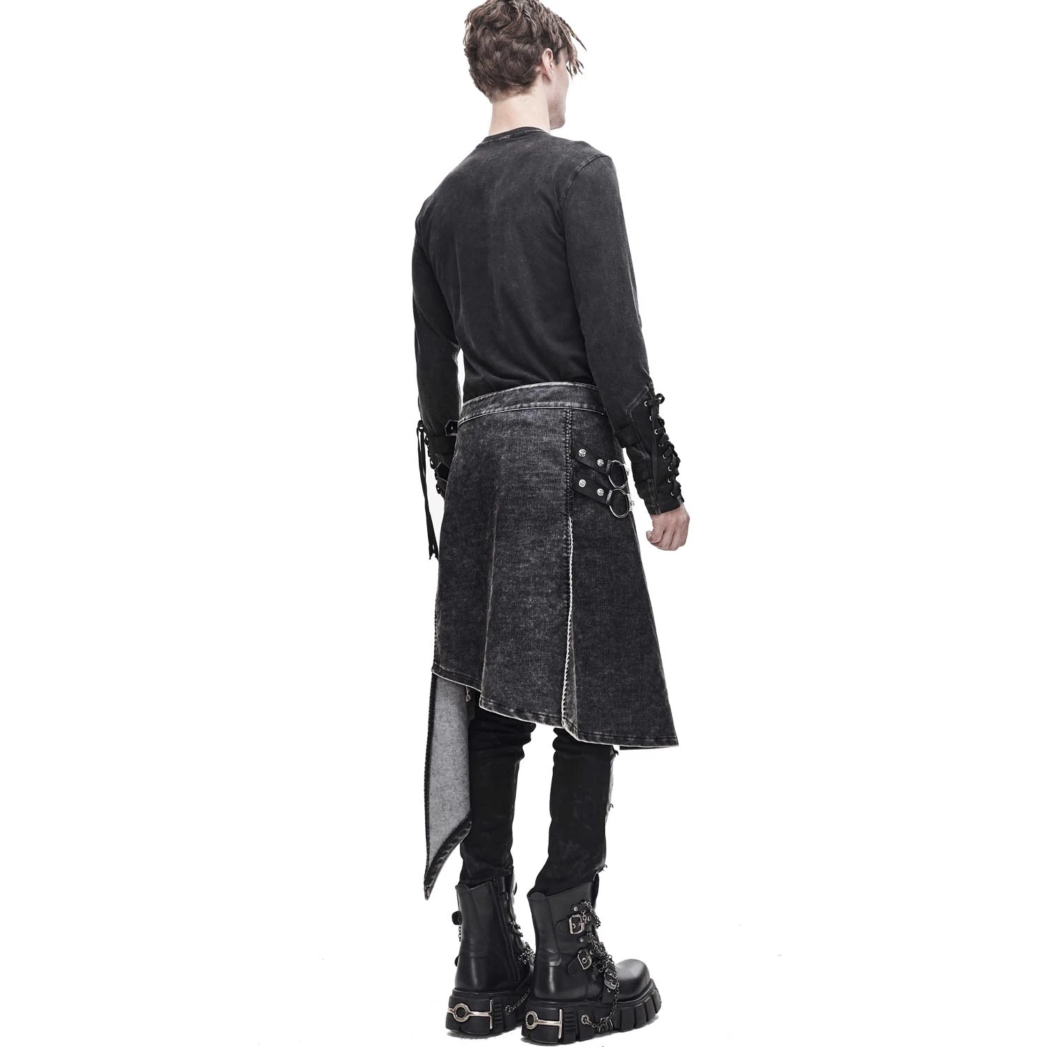 DEVIL FASHION Jupe Kilt 'Golgotha' Noire Anthracite 5 DEVIL FASHION Jupe Kilt 'Golgotha' Noire Anthracite – Image 3