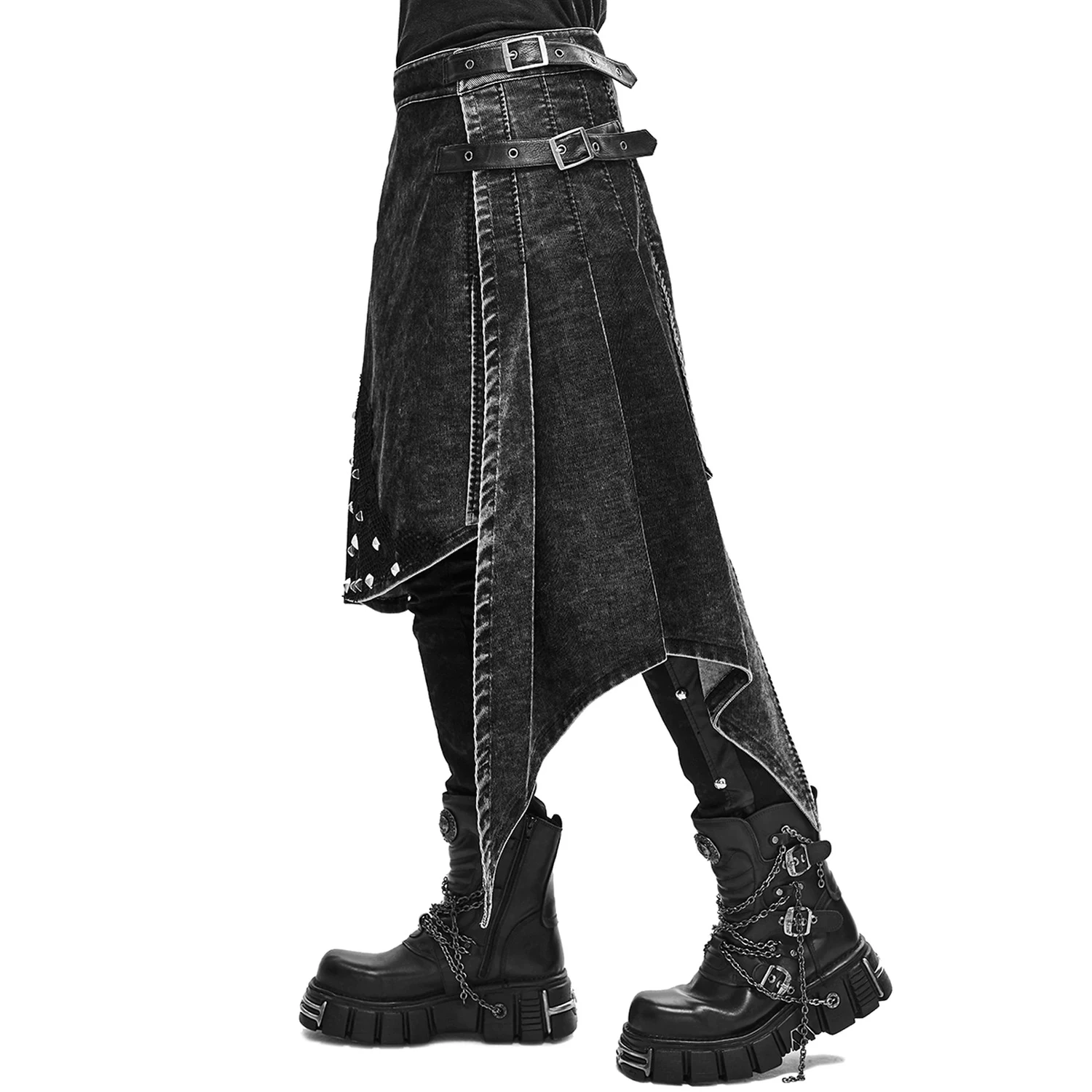 DEVIL FASHION Jupe Kilt 'Golgotha' Noire Anthracite 10 DEVIL FASHION Jupe Kilt 'Golgotha' Noire Anthracite – Image 8