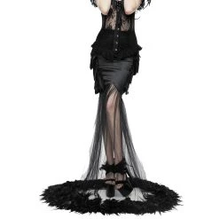 Eva Lady Jupe Sirène 'Black Feathers' Noire