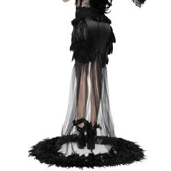 Eva Lady Jupe Sirène 'Black Feathers' Noire -ALCHEMY GOTHIC shop jupe sirene black feathers noire 5