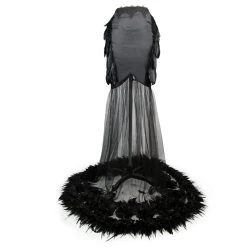 Eva Lady Jupe Sirène 'Black Feathers' Noire -ALCHEMY GOTHIC shop jupe sirene black feathers noire 7