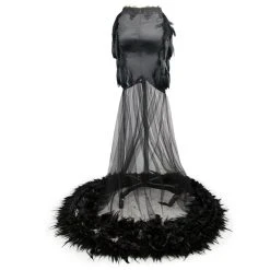 Eva Lady Jupe Sirène 'Black Feathers' Noire -ALCHEMY GOTHIC shop jupe sirene black feathers noire 8