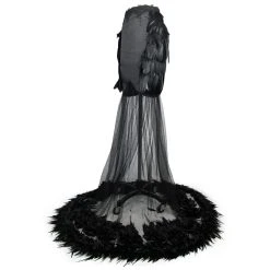 Eva Lady Jupe Sirène 'Black Feathers' Noire -ALCHEMY GOTHIC shop jupe sirene black feathers noire 9