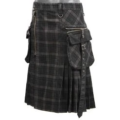 PUNK RAVE Kilt 'Bersek' En Tartan à Carreaux Marrons Et Noirs 33 PUNK RAVE Kilt 'Bersek' En Tartan à Carreaux Marrons Et Noirs -ALCHEMY GOTHIC shop kilt bersek en tartan a carreaux marrons et noirs 13