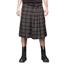 QUEEN OF DARKNESS Kilt Epais En Tartan Gris
