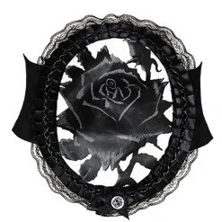 RESTYLE Large Ceinture 'Black Rose'