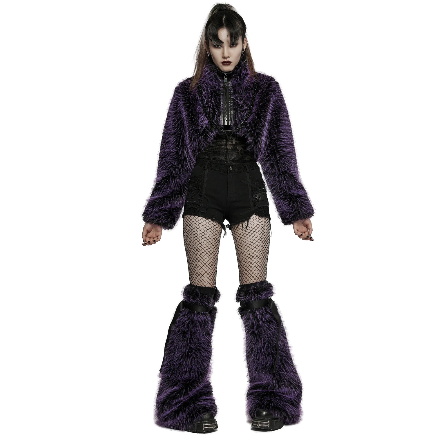 PUNK RAVE Leg Warmers 'Cool Girl' Pourpres 4 PUNK RAVE Leg Warmers 'Cool Girl' Pourpres – Image 2