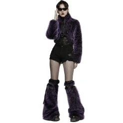 PUNK RAVE Leg Warmers 'Cool Girl' Pourpres 19 PUNK RAVE Leg Warmers 'Cool Girl' Pourpres -ALCHEMY GOTHIC shop leg warmers cool girl pourpres 4