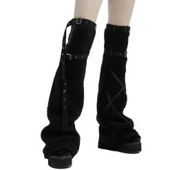 PUNK RAVE Leg Warmers 'Draconia' Noirs