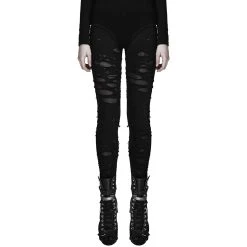 PUNK RAVE Legging 'Ripped Off' Noir -ALCHEMY GOTHIC shop legging ripped off noir 4
