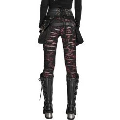 PUNK RAVE Legging 'Ripped Off' Rouge -ALCHEMY GOTHIC shop legging ripped off rouge 6