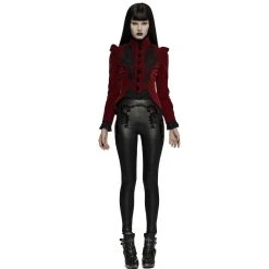 PUNK RAVE Leggings 'Alluria' Noir Et Rouge -ALCHEMY GOTHIC shop leggings alluria noir et rouge 3