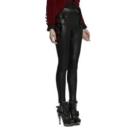 PUNK RAVE Leggings 'Alluria' Noir Et Rouge -ALCHEMY GOTHIC shop leggings alluria noir et rouge 6