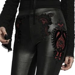 PUNK RAVE Leggings 'Alluria' Noir Et Rouge -ALCHEMY GOTHIC shop leggings alluria noir et rouge 7