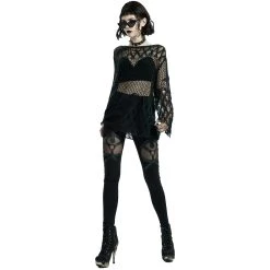 PUNK RAVE Leggings 'Dark Doll' Noir 20 PUNK RAVE Leggings 'Dark Doll' Noir -ALCHEMY GOTHIC shop leggings dark doll noir 2