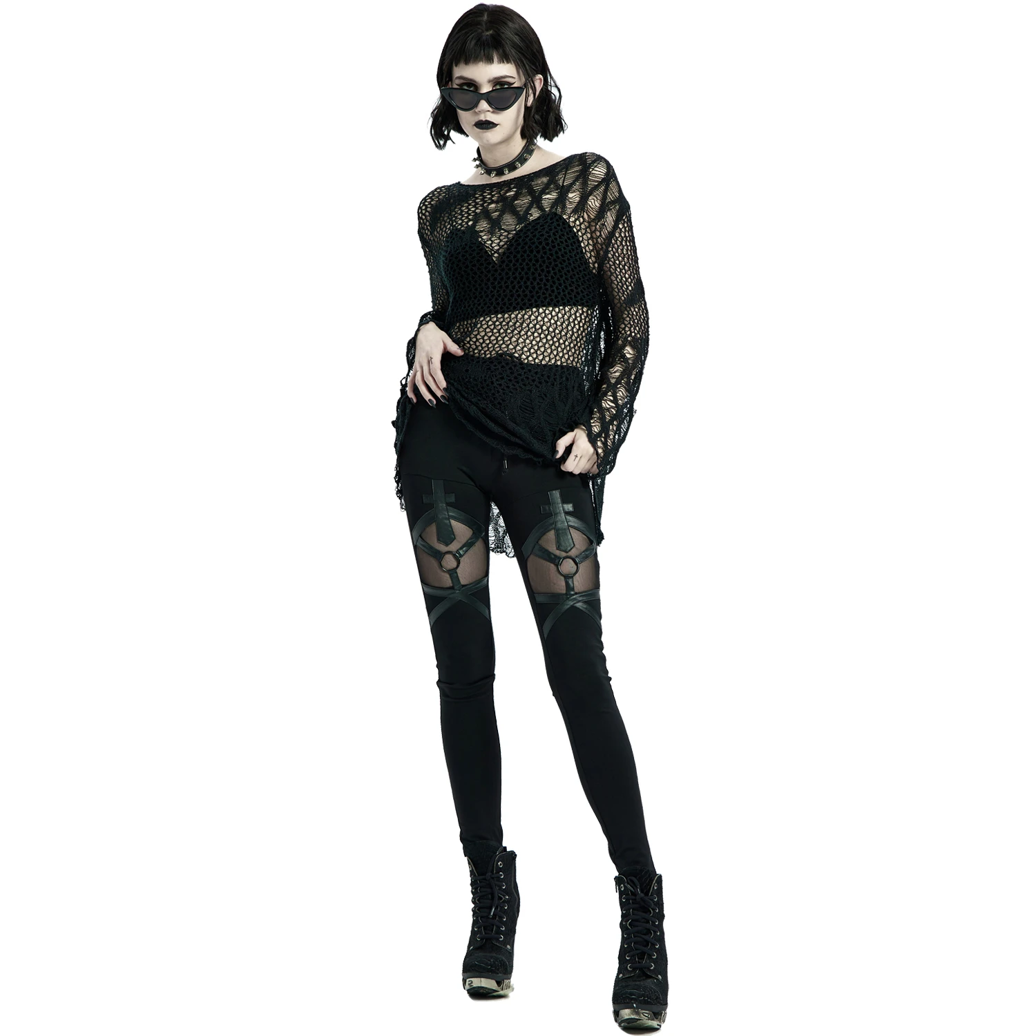 PUNK RAVE Leggings 'Dark Doll' Noir 6 PUNK RAVE Leggings 'Dark Doll' Noir – Image 4