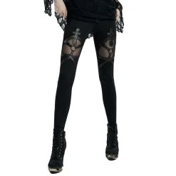 PUNK RAVE Leggings 'Dark Doll' Noir 23 PUNK RAVE Leggings 'Dark Doll' Noir -ALCHEMY GOTHIC shop leggings dark doll noir 5