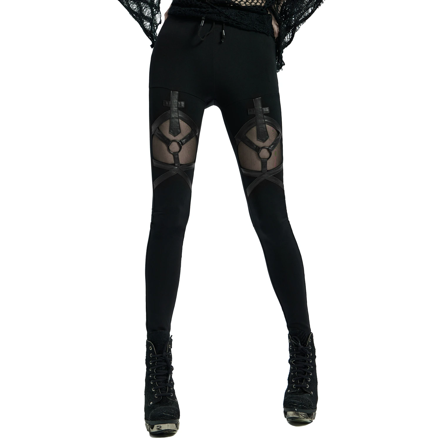 PUNK RAVE Leggings 'Dark Doll' Noir 3 PUNK RAVE Leggings 'Dark Doll' Noir