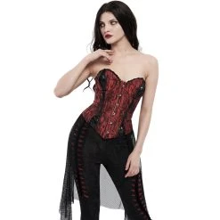 PUNK RAVE Leggings 'Goth Flames' Noir Et Rouge -ALCHEMY GOTHIC shop leggings goth flames noir et rouge 4