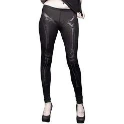 QUEEN OF DARKNESS Leggings Noir 'Skeleton Legs'