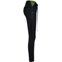 PUNK RAVE Leggings 'Punk Stretch' Noir Et Vert -ALCHEMY GOTHIC shop leggings punk stretch noir et vert 11