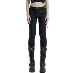 PUNK RAVE Leggings 'Punk Stretch' Noir Et Vert -ALCHEMY GOTHIC shop leggings punk stretch noir et vert 6