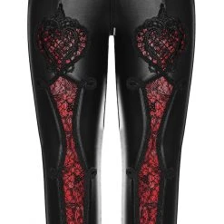 PUNK RAVE Leggings 'Soiree Gothic' Noir Et Rouge -ALCHEMY GOTHIC shop leggings soiree gothic noir et rouge 11