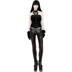 PUNK RAVE Leggings 'Soiree Gothic' Noir Et Rouge -ALCHEMY GOTHIC shop leggings soiree gothic noir et rouge 3
