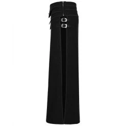 PUNK RAVE Long Kilt 'Asmodey' En Jacquard Noir -ALCHEMY GOTHIC shop long kilt en jacquard asmodey noir 10