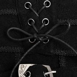 PUNK RAVE Long Kilt 'Asmodey' En Jacquard Noir -ALCHEMY GOTHIC shop long kilt en jacquard asmodey noir 14