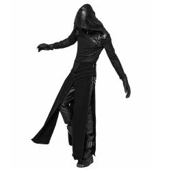 PUNK RAVE Long Kilt 'Asmodey' En Jacquard Noir -ALCHEMY GOTHIC shop long kilt en jacquard asmodey noir 4