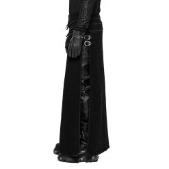 PUNK RAVE Long Kilt 'Asmodey' En Jacquard Noir -ALCHEMY GOTHIC shop long kilt en jacquard asmodey noir 7