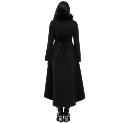PUNK RAVE Long Manteau Brodé 'Maelyss' Noir -ALCHEMY GOTHIC shop long manteau brode maelyss noir 2