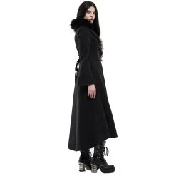 PUNK RAVE Long Manteau Brodé 'Maelyss' Noir -ALCHEMY GOTHIC shop long manteau brode maelyss noir 5