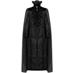 PUNK RAVE Long Manteau Cape Gothique 'Vampyr' Noir