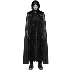 PUNK RAVE Long Manteau Cape Gothique 'Vampyr' Noir -ALCHEMY GOTHIC shop long manteau cape gothique vampyr noir 4