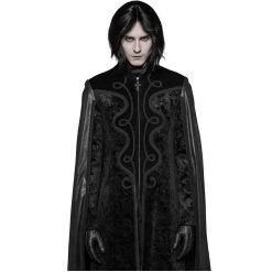 PUNK RAVE Long Manteau Cape Gothique 'Vampyr' Noir -ALCHEMY GOTHIC shop long manteau cape gothique vampyr noir 5
