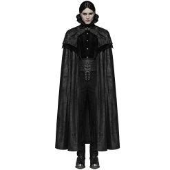 PUNK RAVE Long Manteau Cape Gothique Victorien 'Illuminati' Noir -ALCHEMY GOTHIC shop long manteau cape gothique victorien illuminati noir 1
