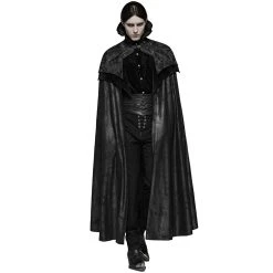 PUNK RAVE Long Manteau Cape Gothique Victorien 'Illuminati' Noir -ALCHEMY GOTHIC shop long manteau cape gothique victorien illuminati noir 4