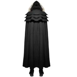 PUNK RAVE Longue Cape Homme 'Black Foxa' Noire 15 PUNK RAVE Longue Cape Homme 'Black Foxa' Noire -ALCHEMY GOTHIC shop longue cape homme black foxa noire 2
